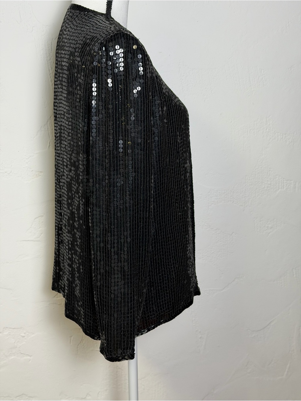 Stunning Stenay Silk and Sequin Vintage Black Jacket - Excellent Quality - Sm - Picture 9 of 16